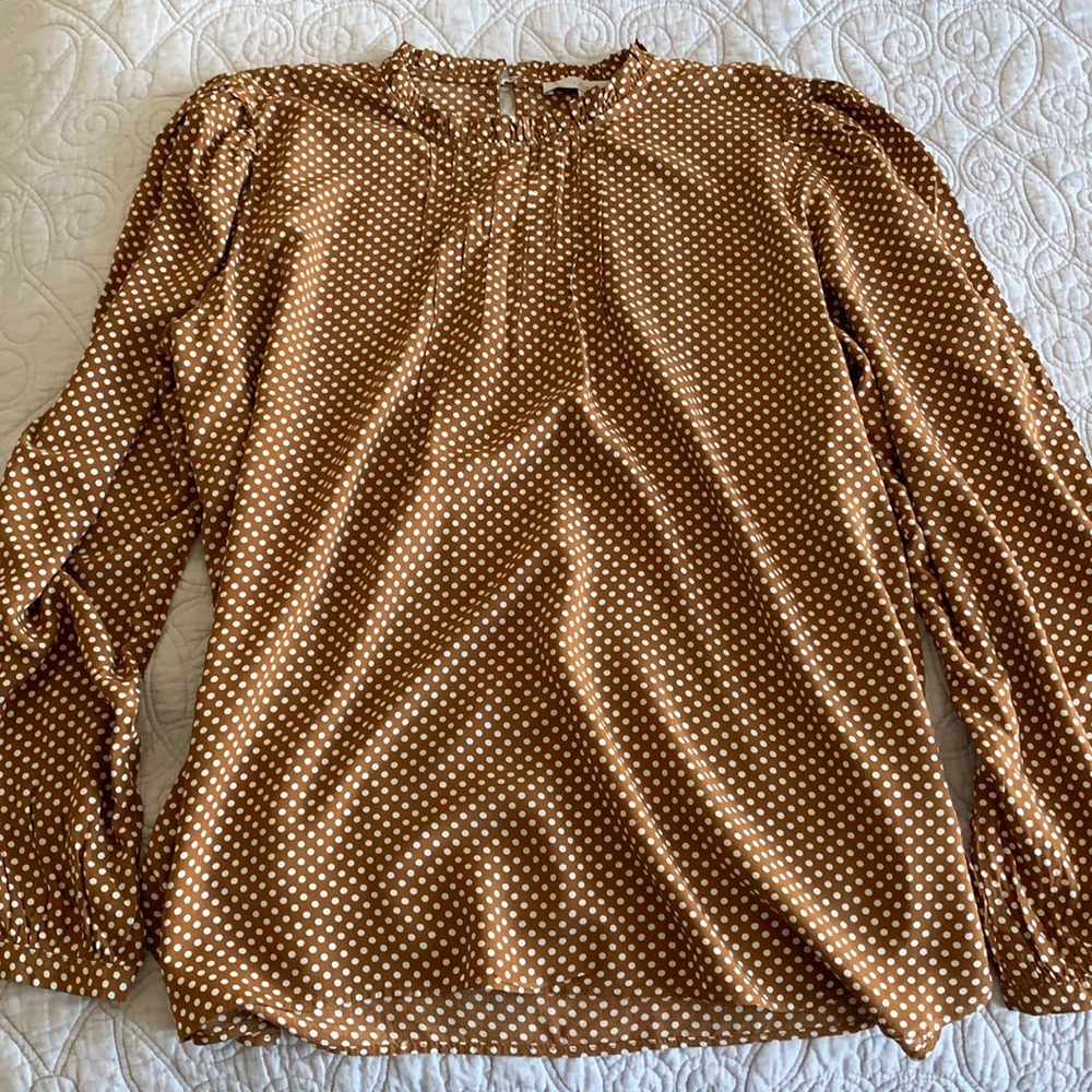 LOFT ruffle neck blouse